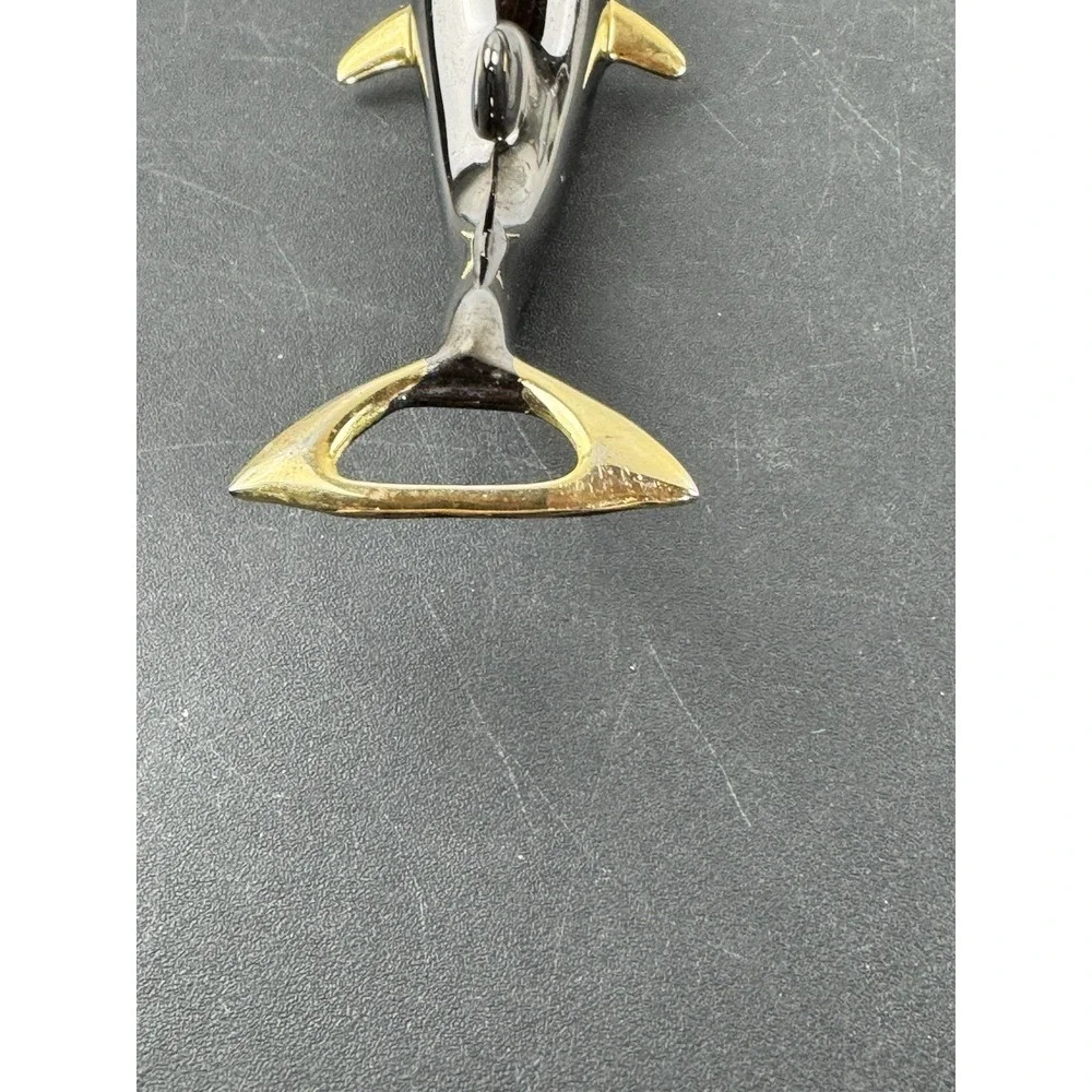 Vintage Brass Gold Dolphin Nautical Figural Beer Bottle Opener Barware Germany‎